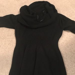 Black sweater Cowl neck dress